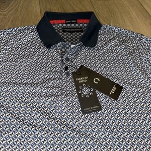 Blue Geometric Polo Shirt